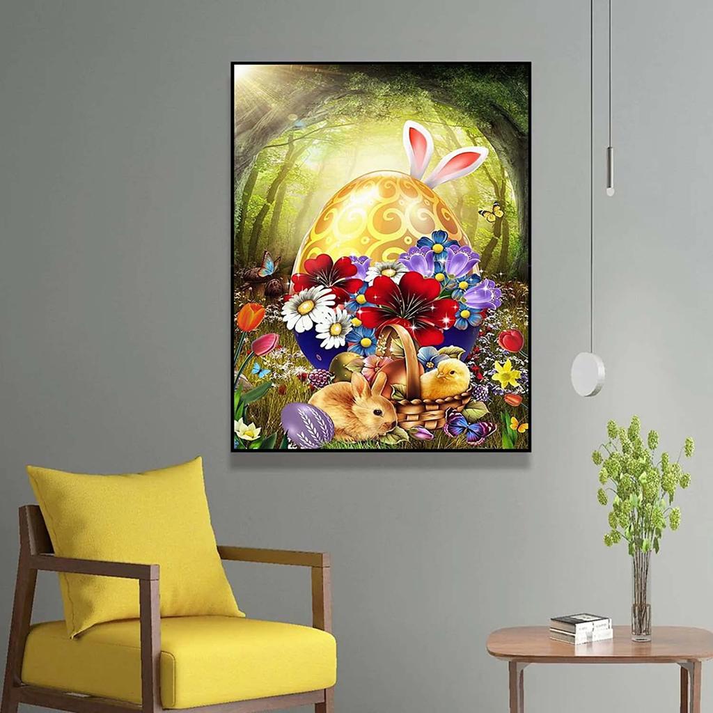 5D Diy Алмазная картина «Золотые яйца и цветы» Набор для вышивки крестом Полная алмазная вышивка Мозаика Художественная картина Стразы Декор Подарок