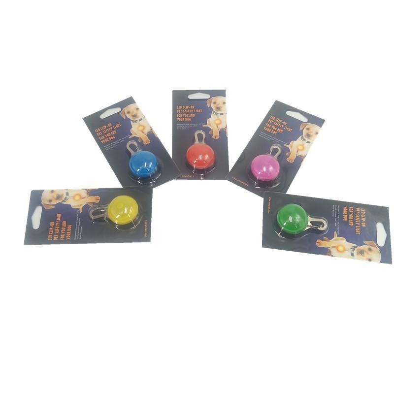 Colorful LED Pet Safety Light Pendant Clip-on Dog Cat Collar Light Night Walking Warning Lamp