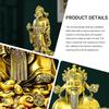 Aris & Juno Brass Standing God of Wealth Feng Shui Statue – Chinese Wealth & Good Luck Figurine for Entryway, Home Office Desk or Shelf Decor, Gift