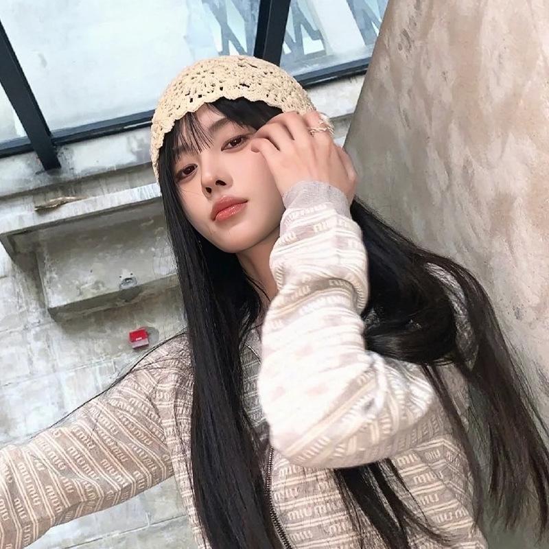 Модная ручная работа вязаная кепка-сумка женская весна и осень Ju Jingyi Same Hollow Wool кепка ретро литературный ворс кепка