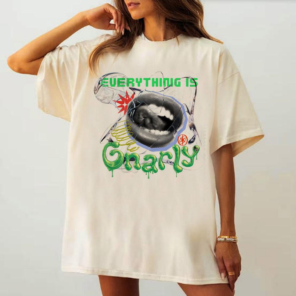 Katseye shirt female 80s 2000s Psychedelic Graphic Breathable hip hop shirt Graphic 80s aesthetic harajuku