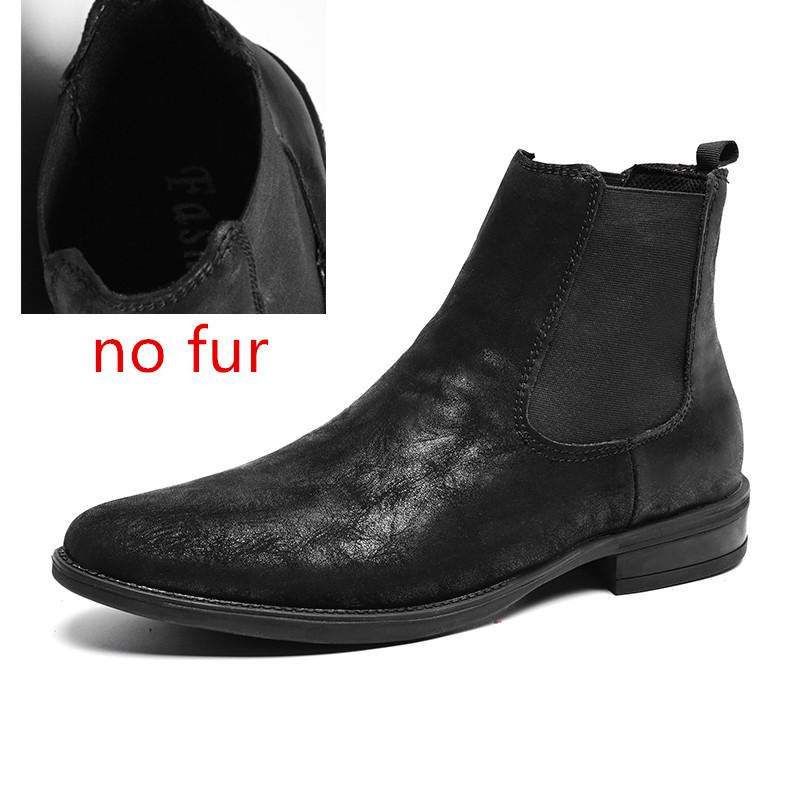 Мужские ботинки 2024 года Мужская обувь в британском стиле Износостойкие повседневные ботинки Классические высокие черные ботинки челси Мягкая теплая хлопковая обувь