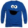 Sesame Street Unisex Adult Cookie Monster Face Long-Sleeved T-Shirt