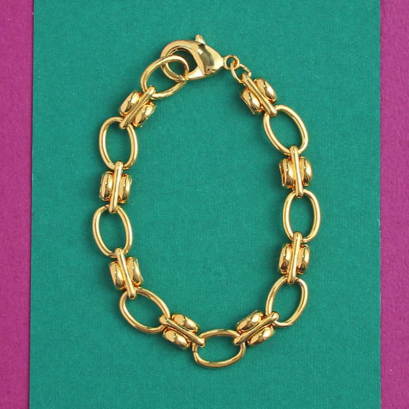 AUGUST ALICE Bold Oval Chain Bracelet _ Gold