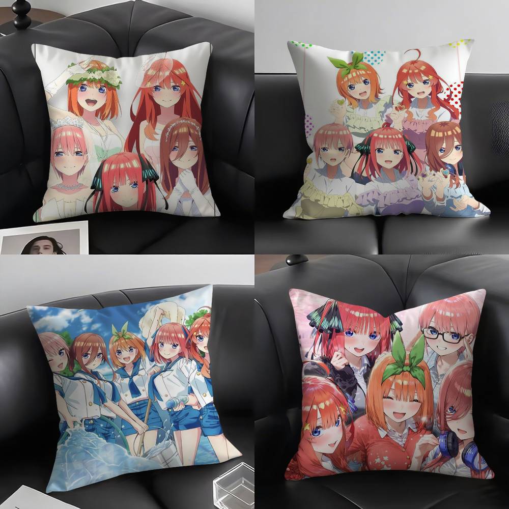 Наволочка The Q-Quintessential Quintuplets Диванная Короткий Плюш Двусторонняя HD Печать Комната Домашний Офис Подарок Чехол на Подушку