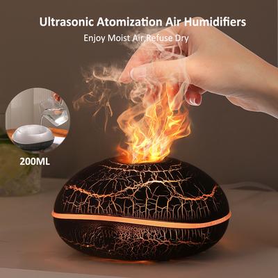 Арома увлажнитель воздуха Flame эфирное масло диффузор USB портативный ультразвуковой увлажнитель воздуха 200 мл ароматизатор диффузор с ночником