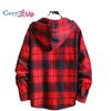 Cozy Up Повседневная клетчатая рубашка с капюшоном, мужские флисовые красные рубашки с длинными рукавами