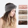 New Winter Simple Cross Headband For Women Handmade Solid Color Elastic Knot Turban Bandage Yoga Hair Accessories