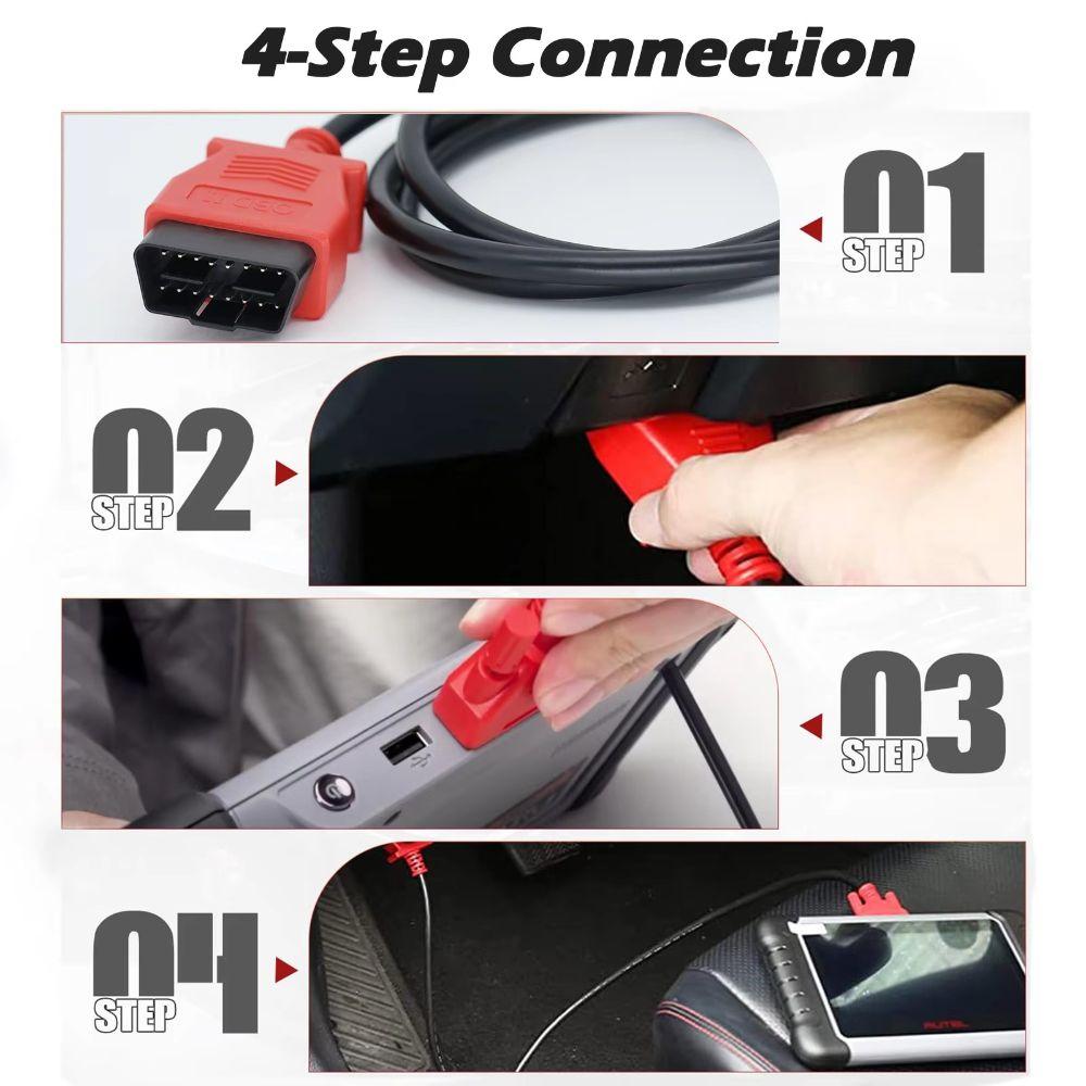 Red Plastic Plug Diagnostic Main Cable For Autel MaxiSYS Pro MS906 MS908 MS905 MS808