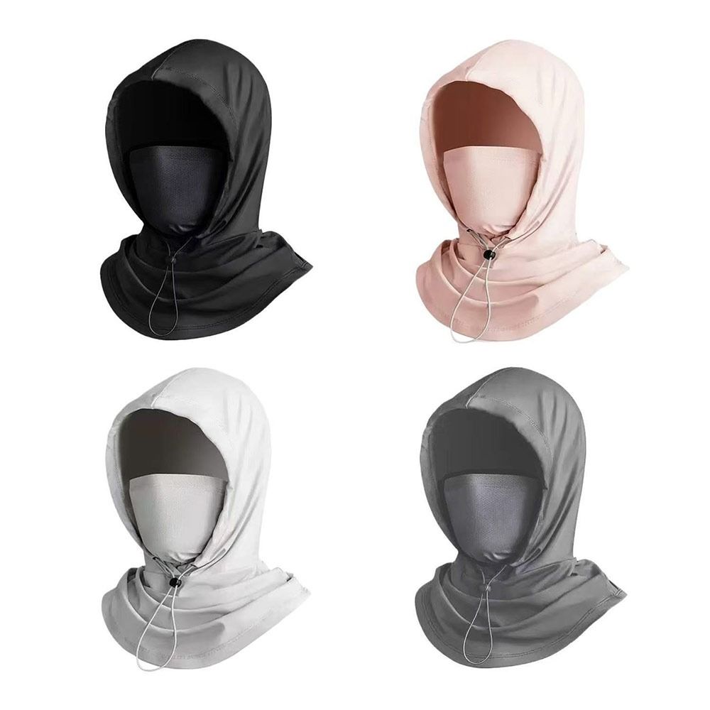 Adjustable Ice Silk Sun Hat Breathable Face Mask Pullover Cap Fashion Sunscreen Hat Summer