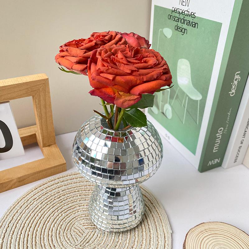 Disco Mushrooms Bedroom Decoration Mirror Vase Mushroom Modern Home Decor Party Decorations Retro Home Decor