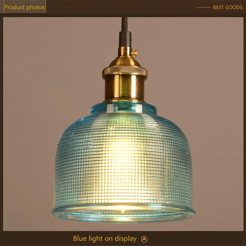 Винтажный потолочный подвесной светильник, ретро-люстра из стекла, украшение для дома, спальни, столовой, бара, деревенский интерьерный светильник