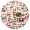 50 Vintage Furniture Stickers Personalized Decorative Guitar Notebook Suitcase DIY Waterproof Stickers