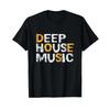 Deep House Музыкальный звук Футболка черная винтажная стираная слегка дышащая мягкая дизайнерская одежда универсальная эластичная унисекс мужчина