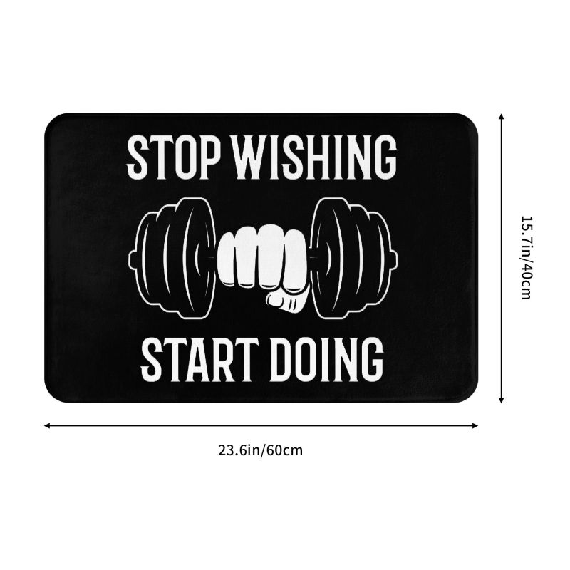 Stop Whining Start Doing Gym Life Doormat Non-Slip Entrance Kitchen Door Floor Mat Bodybuilding Quote Bedroom Rug Carpet