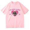 Sad Hamster Im Just A Girl T Shirt Women cartoon Short Sleeve TShirt Harajuku Hip hop Casual Unisex Top