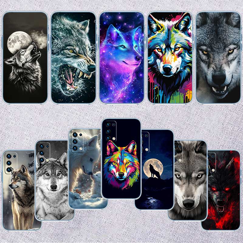 UP6 Animal Wolf Transparent Phone Case for Samsung Galaxy A04 A04S A14 A23 A34 A54 M23 M33 M52 M53