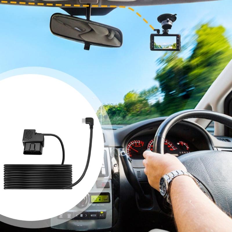 Универсальный кабель питания OBD для автомобиля 12В-24В в 5В Понижающий преобразователь Стабильный выход Для дальней поездки Парковки