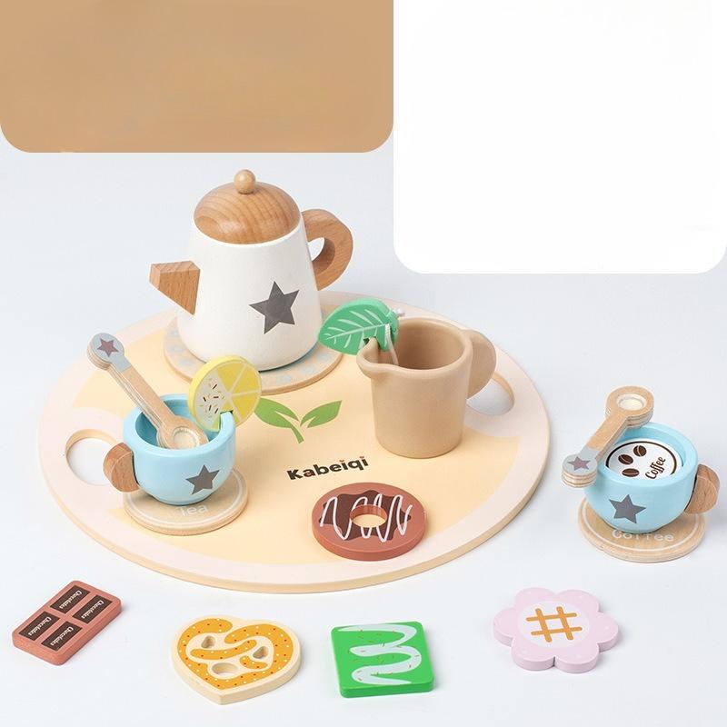 Wooden simulation ice cream cone ice cream small cart children's play toy