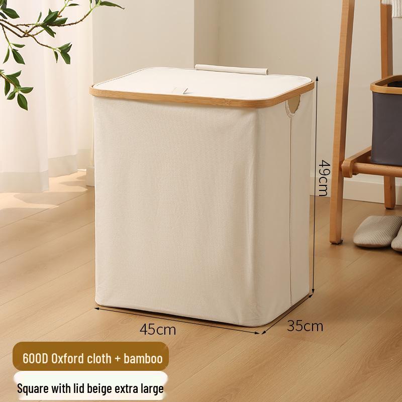 Elegant Foldable Laundry Hamper - Spacious Bathroom Storage Basket