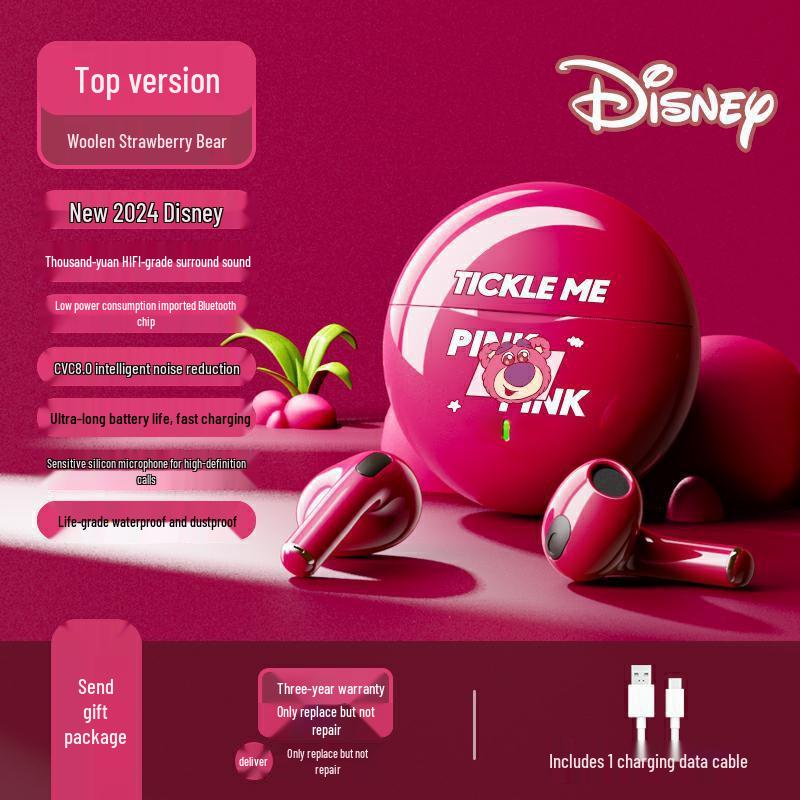 Беспроводные Bluetooth-наушники Disney K26 True Wireless с мультяшным дизайном и долгим временем работы от аккумулятора