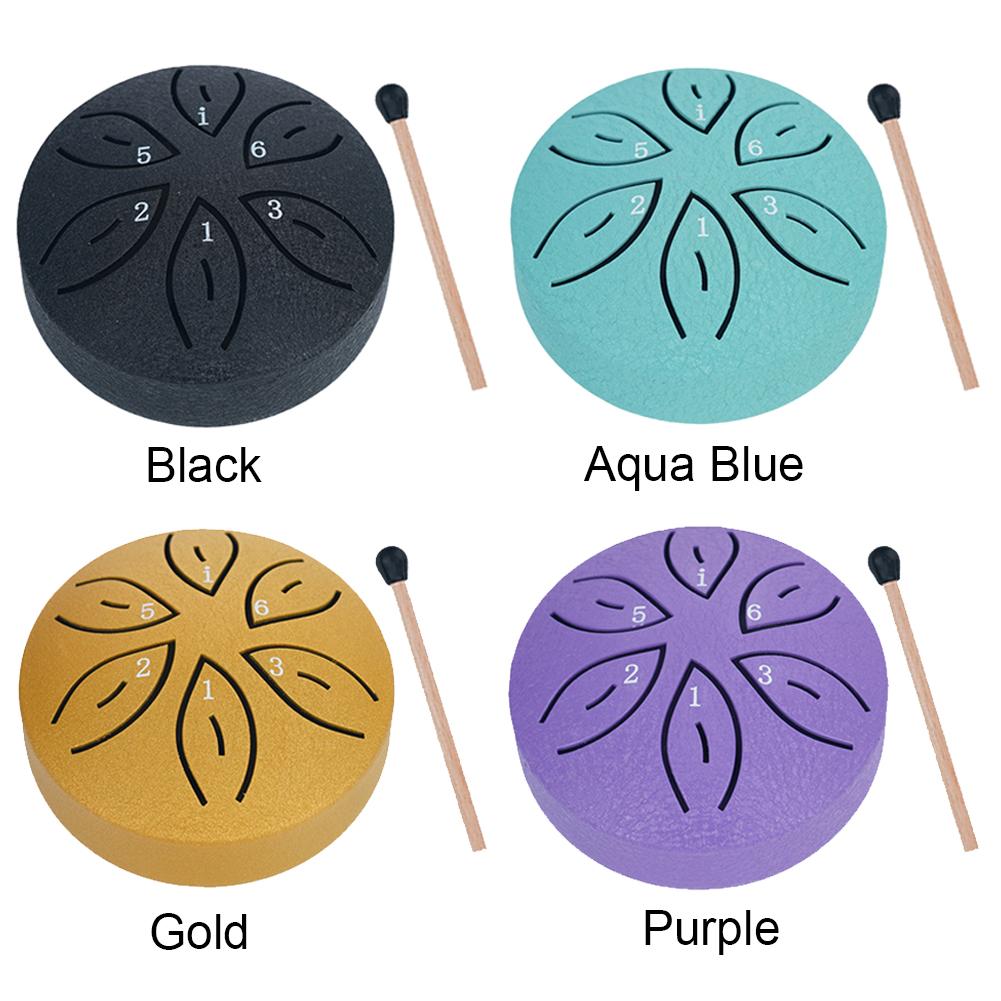 3 Inch 6 Notes Rain Drum for Outside Rain Drum Instrument Mini Handpan Drum Drumstick for Yoga Meditation Unique Relaxation Gift