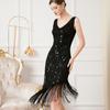 1920S Retro Party Sequined Beaded Dress Prom Temperament Irregular Tassel Dress