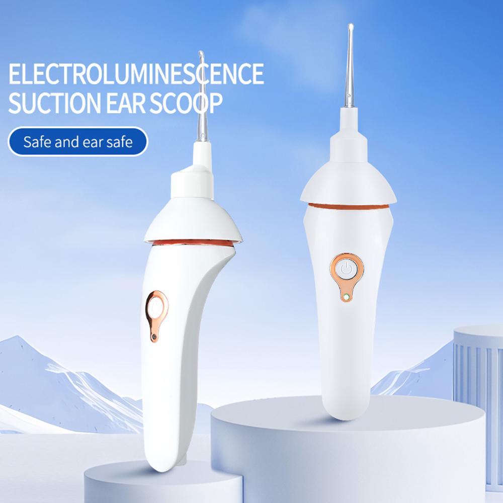 Ear Scoop Vacuum Cleaner Painless Ear Wax Cleaning Device Electric Ear Pick with Lighting Safety Earwax Remover for Kids Adults