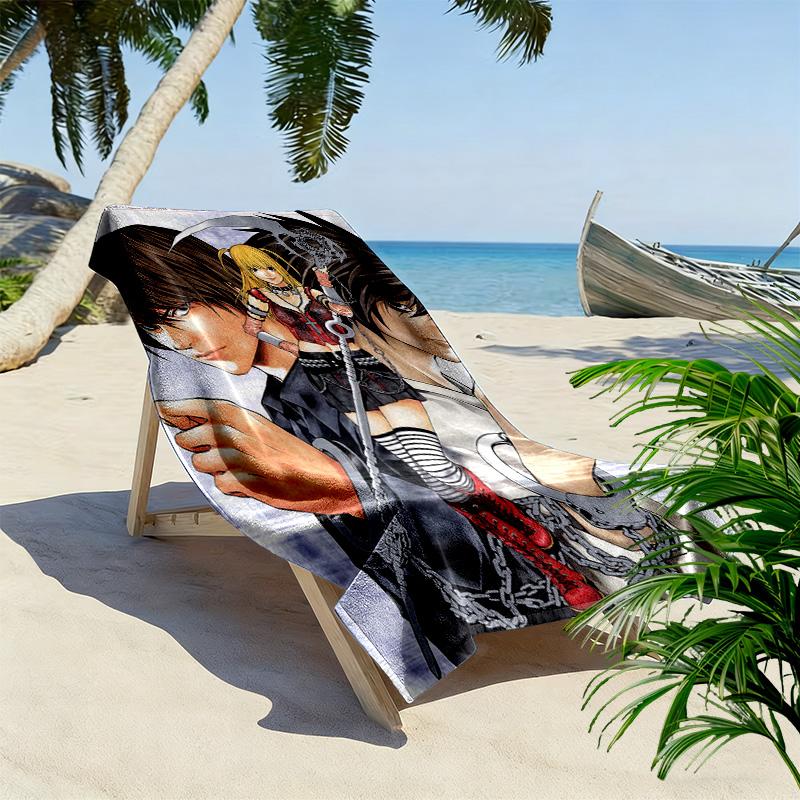 Death Note Anime Print Beach Towel, Large Soft Quick Dry Towel for Beach Camping Swimming