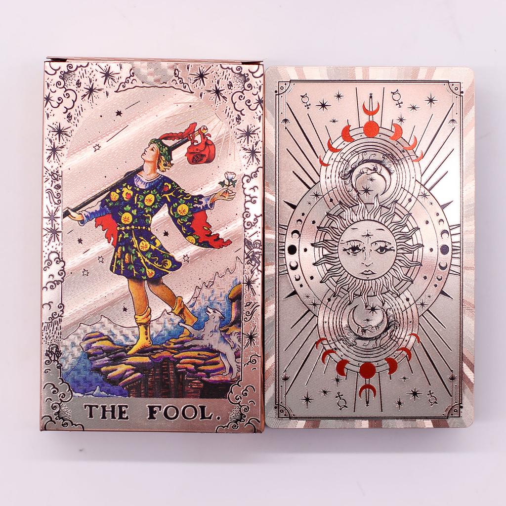 Rose Gold Moon Phase Tarot Deck with Guidebook