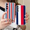 Чехол для мобильного телефона в красно-синюю полоску для Samsung Galaxy S25 S24 S23 S22 S21Plus FE Ultra Прозрачный Цветной Чехол Роскошный Смартфон