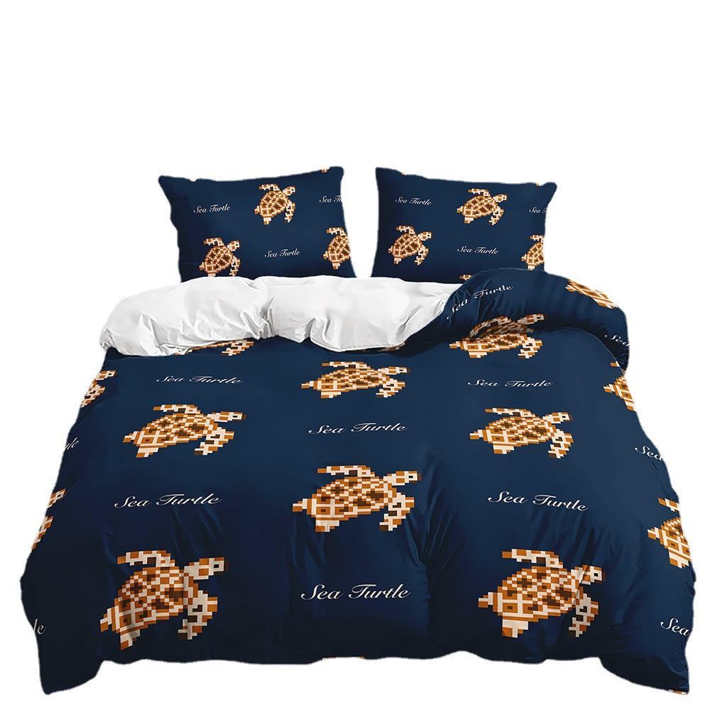 Bed Three-Piece Aquatic Animal Marine Quilt Cover 3D Digital Printing Kit