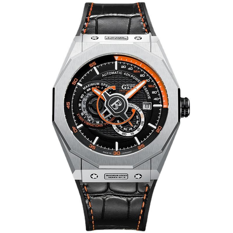 Часы Bonest Gatti Деловые светящиеся в темноте механические часы Водонепроницаемые роскошные часы