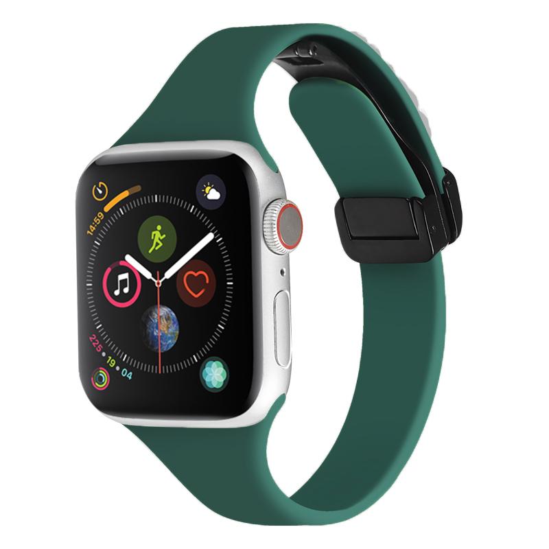 Силиконовый ремешок для Apple Watch Band 44 мм, 45 мм, 49 мм, 40 мм, 41 мм, 42 мм, 38 мм, спортивный браслет с магнитной пряжкой Iwatch 7 8 5 4 SE Ultra