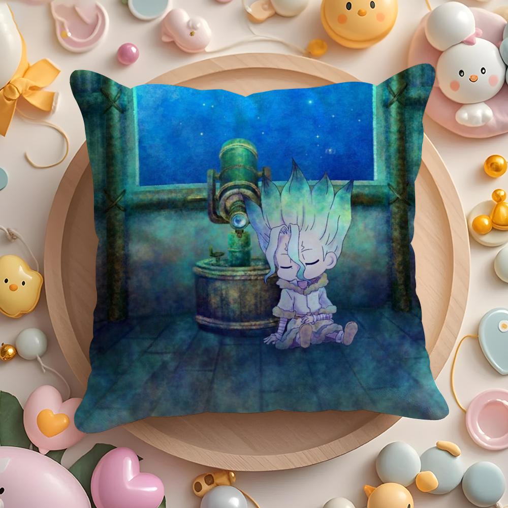 DDrstone Anime Cushion Cover Plush Fabric Soft DoubleSided Printed Sofa Warm Winter Home Gift Pillow Cover