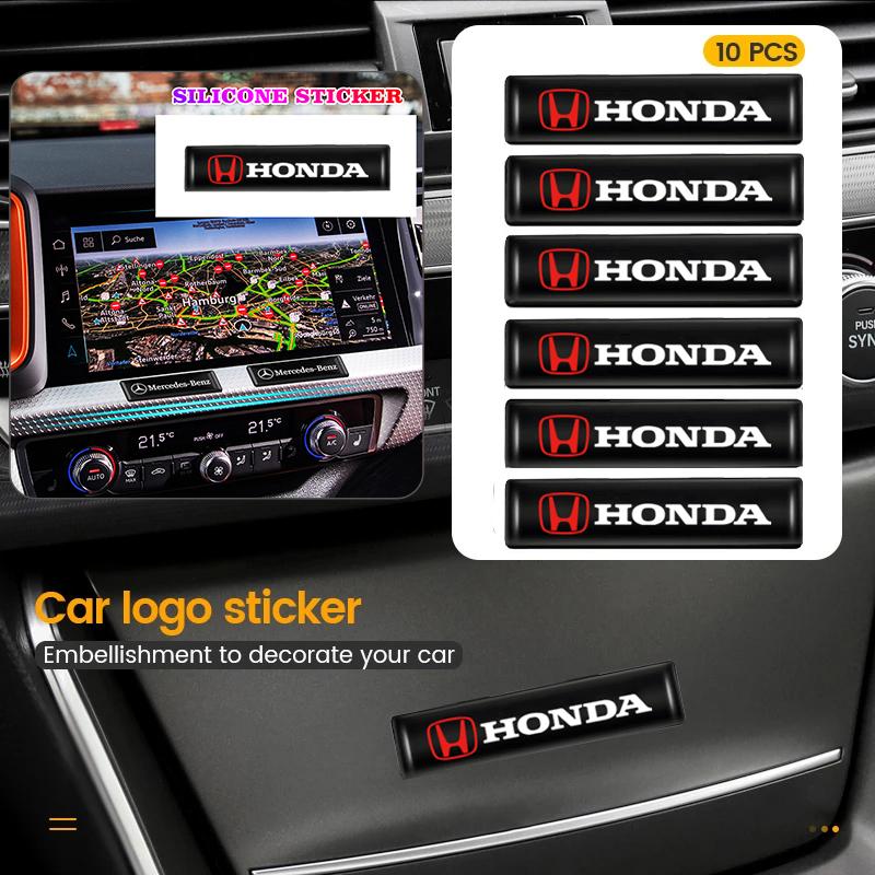 10Pcs Car Interior Exterior Decorative Sticker Auto Emblem Decals For Honda CR-V Accord Civci HR-V XR-V Odyssey Insight Vezel FI
