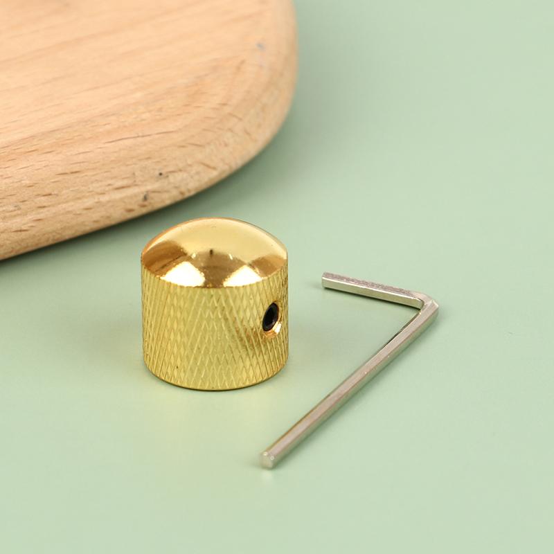 1pc Metal Electric Bass Guitar Tone Volume Knob Potentiometer Hat Cap Guitar Parts Push Knob With Hole Guitar Accessories