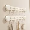 Wall-Mounted Vacuum Suction Cup Hooks 4/6 Hooks Kitchen Storage Hooks  for Home