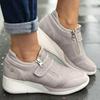 Women Sneakers 2025 Spring Fashion Wedges Casual Shoes Breathable Side Zipper Platform Trainers Ladies Plus Size Vulcanize Shoes