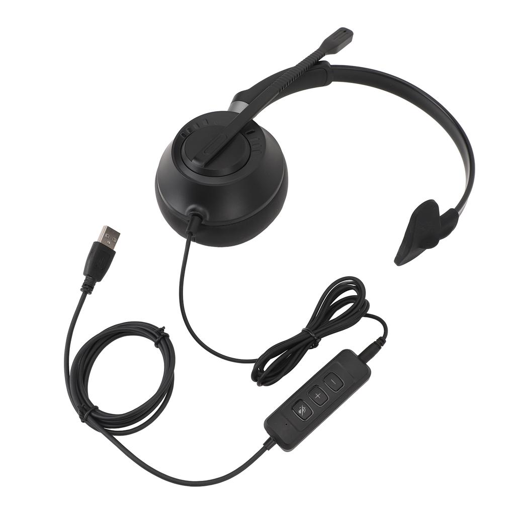 Telephone Headset with Microphone Support Speaker Volume Adjustment and Microphone Mute Noise