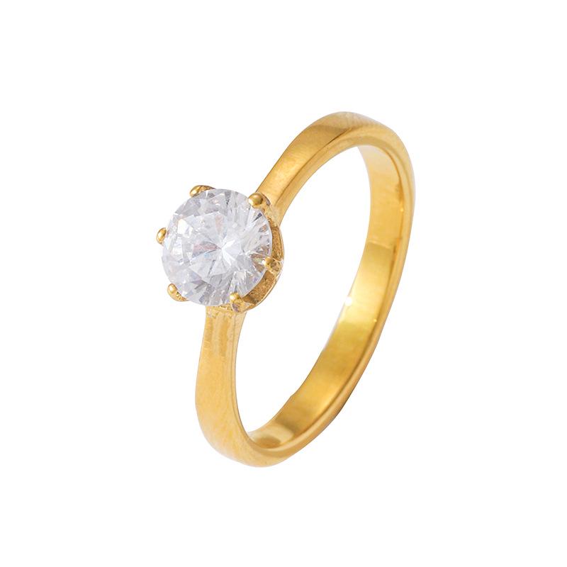 Кольцо из титана с цирконом в корейском стиле с крапановой закрепкой: Элегантный свадебный дизайн 2023 года для женщин