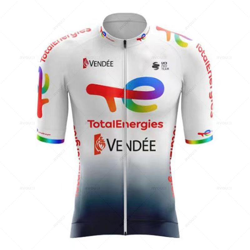 Total Energies Cycling Jersey Set Summer Short Sleeve Breathable Bicycle Men's Bike Clothing Maillot Ropa Ciclismo Uniform Suit
