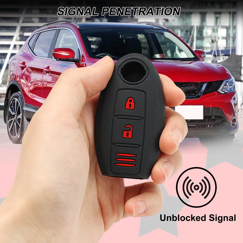 Силиконовый чехол-накладка на ключ с 3 кнопками для Nissan Qashqai Micra Juke F15