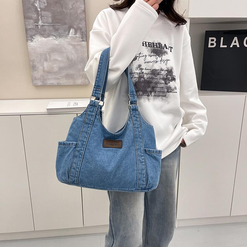 Denim Shoulder Bag Women's Advanced Sense Large Capacity Shopping Bag Tote Bag Lazy Wind Everything Casual Backpack