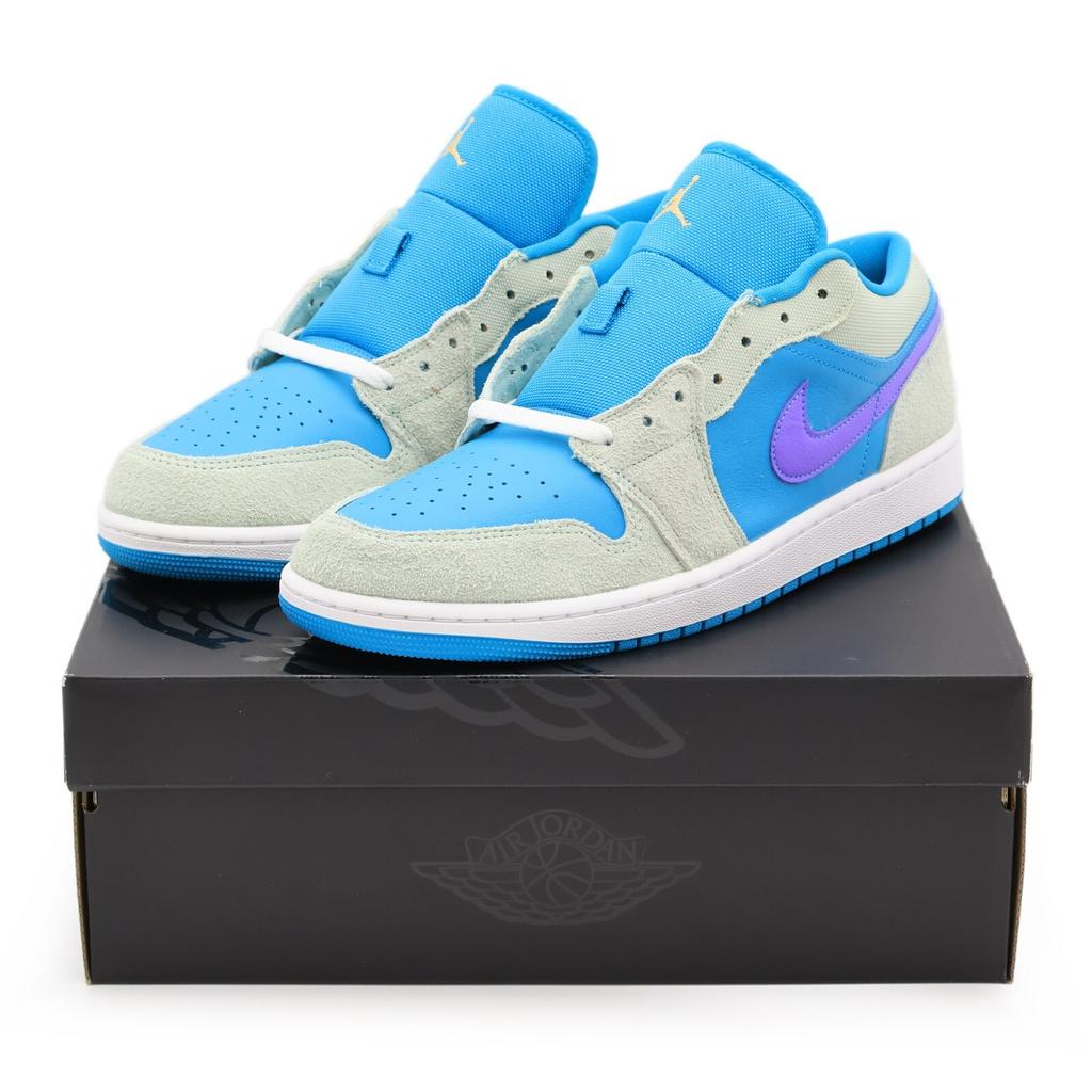 DX4334-300 Nike Air Jordan 1 Low Акватон Психический Небесное Золото Синий (Мужской)
