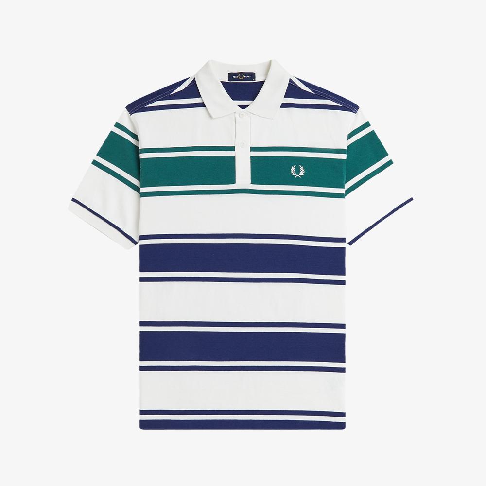 Fred Perry [Спорт] Свободная полосатая рубашка-поло - Снежно-белый Afpm2612466-129