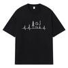 2026 Футболка с графическим принтом Heartbeat Y2k Harajuku Streetwear 100% хлопок Повседневная оверсайз летняя мужская футболка