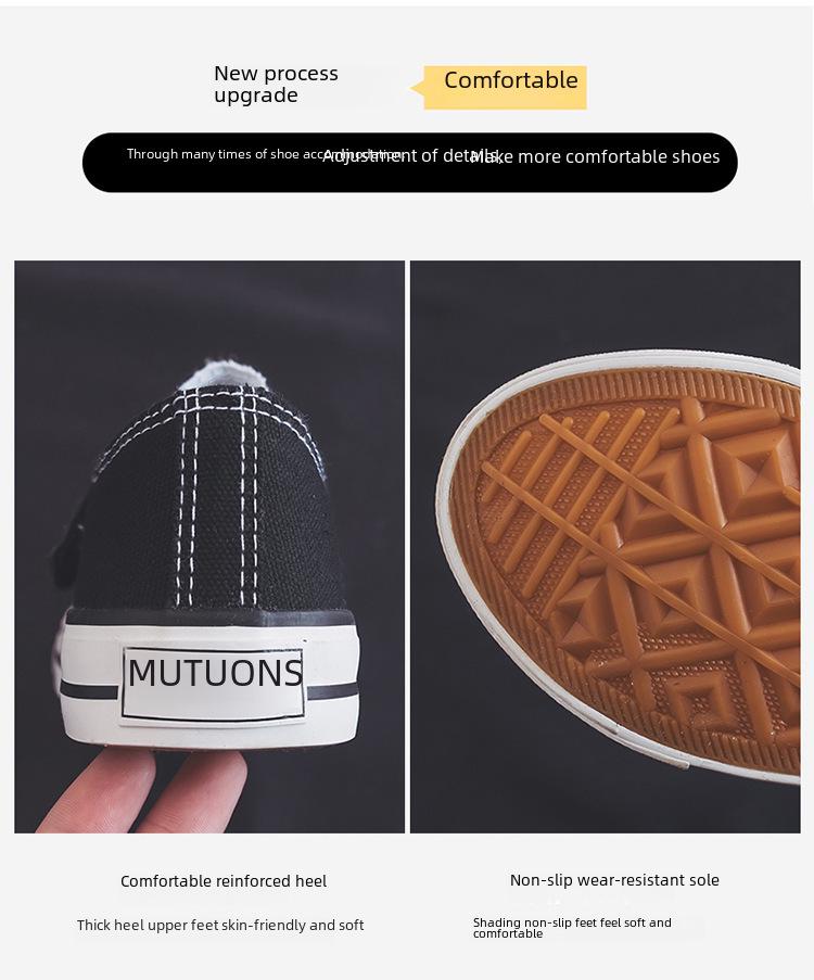 Women's Korean Spring Canvas Velcro Low-Top Shoes - CF005