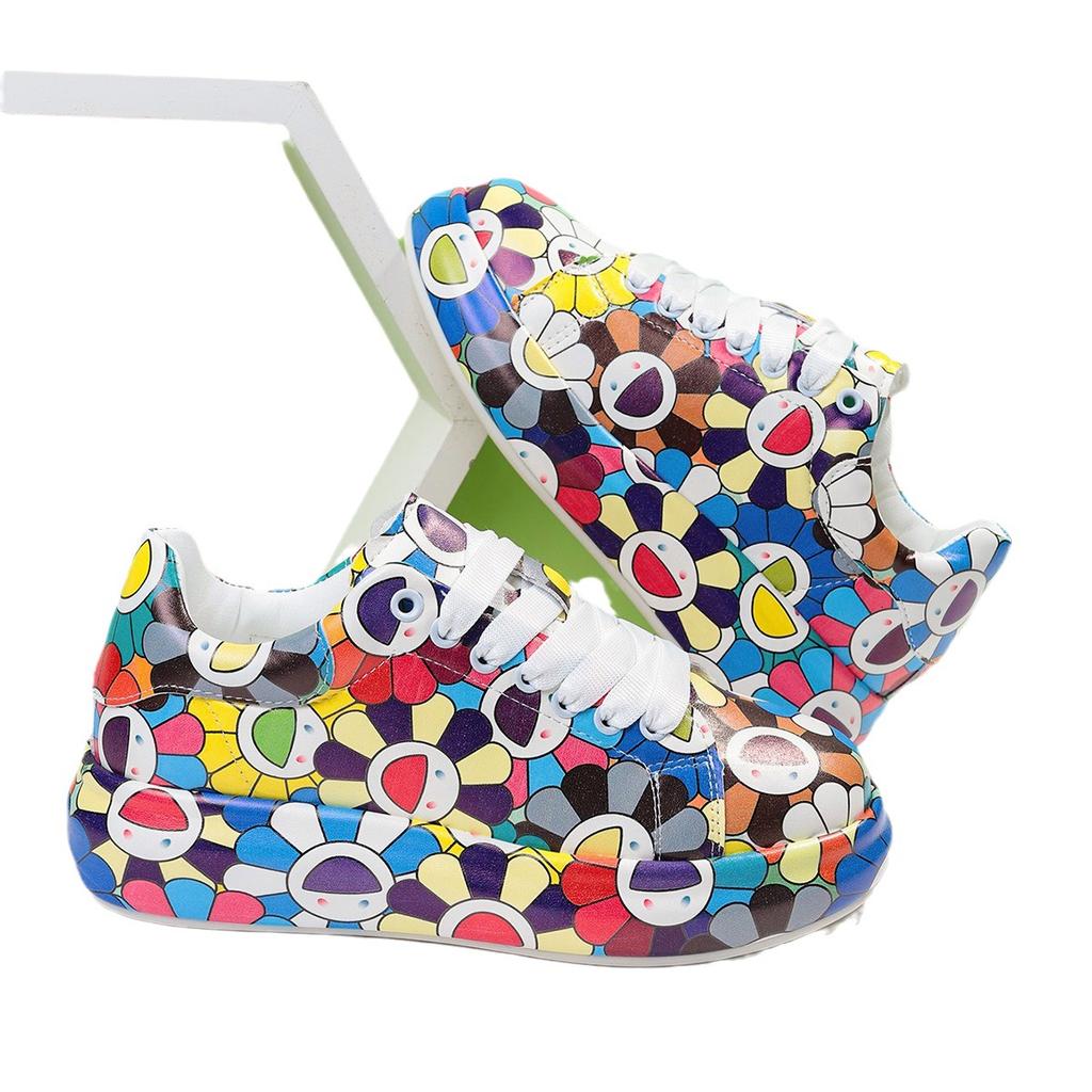 Весенняя обувь Белые туфли Туфли для доски Женская модная повседневная женская обувь Женские туфли на плоской подошве с леопардовым принтом