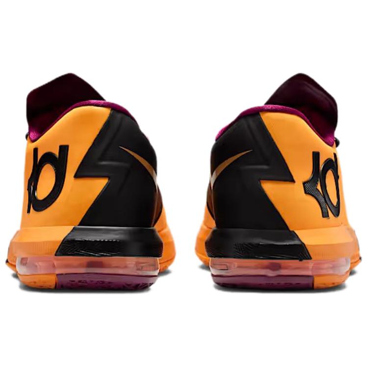 Nike KD 6 Нескользящие износостойкие низкие баскетбольные кроссовки унисекс желто-черные IB6903-800